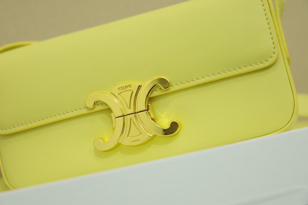 CELINE Triomphe Shoulder Bag — Leather | Yellow