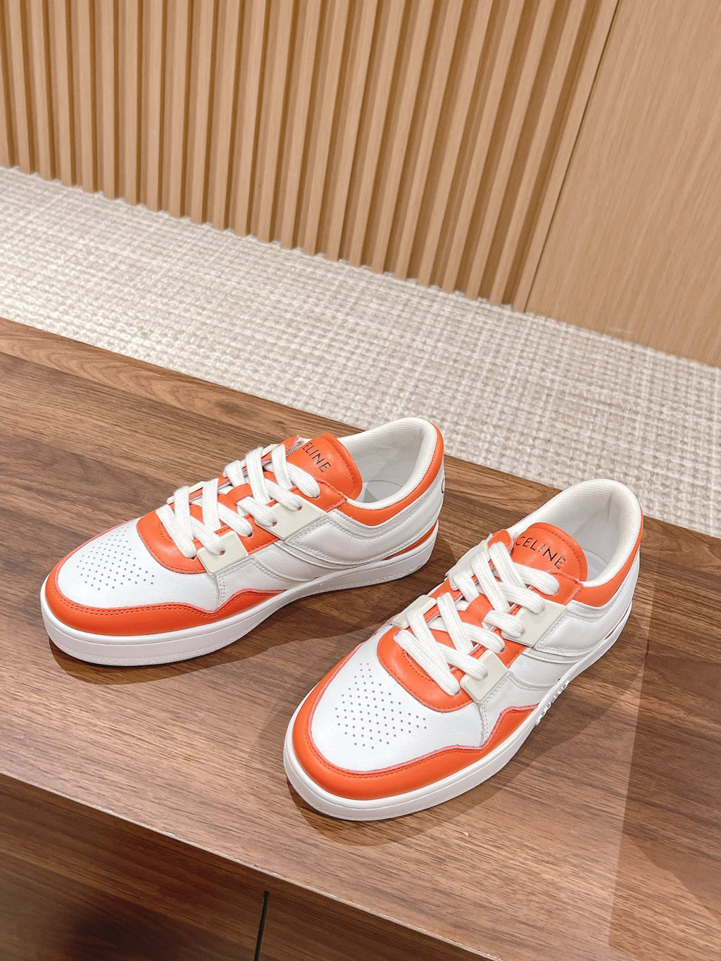 Celine White & Orange Unisex Platform Sneakers – Sizes 35–44
