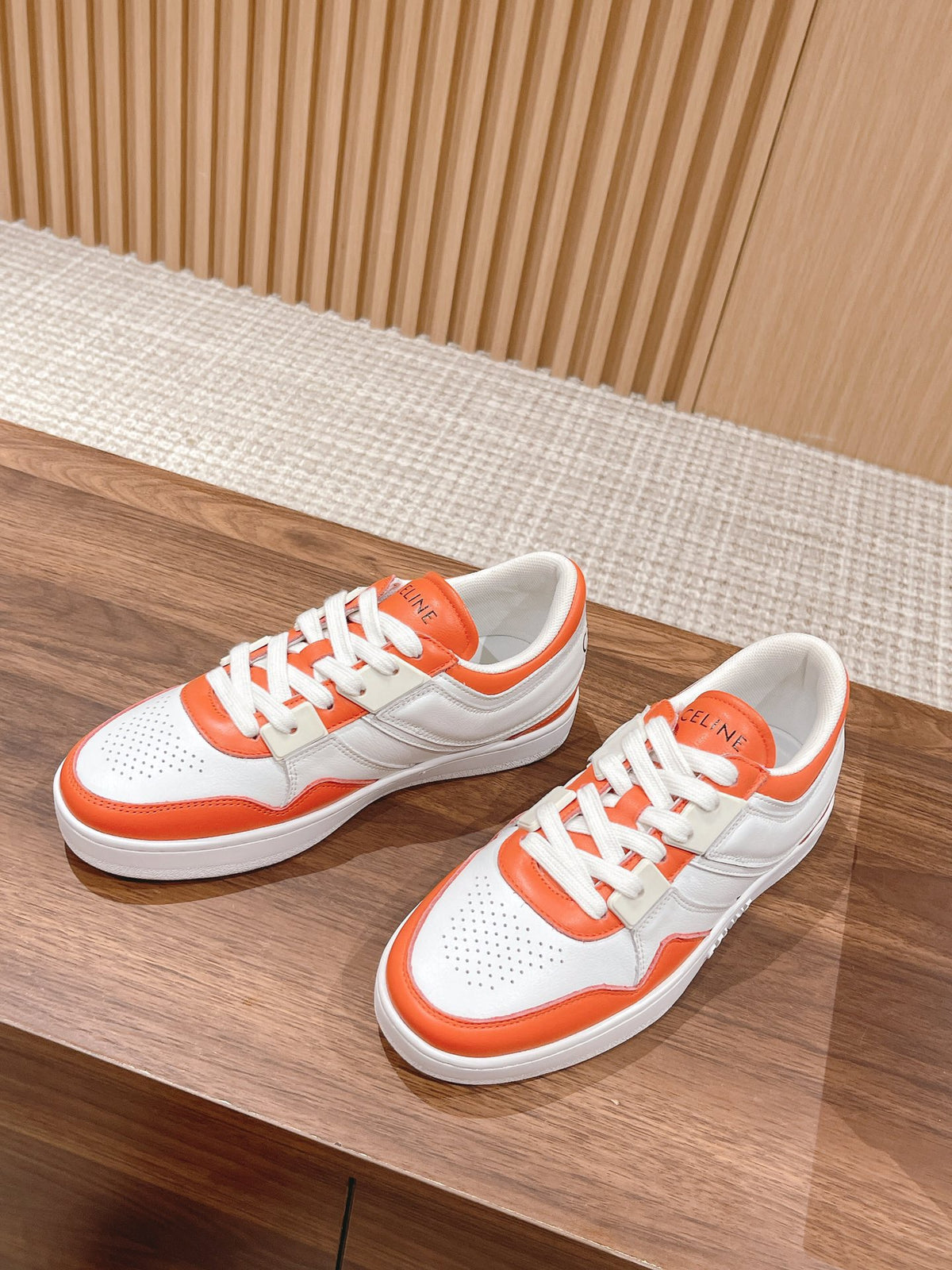Celine White & Orange Unisex Platform Sneakers – Sizes 35–44