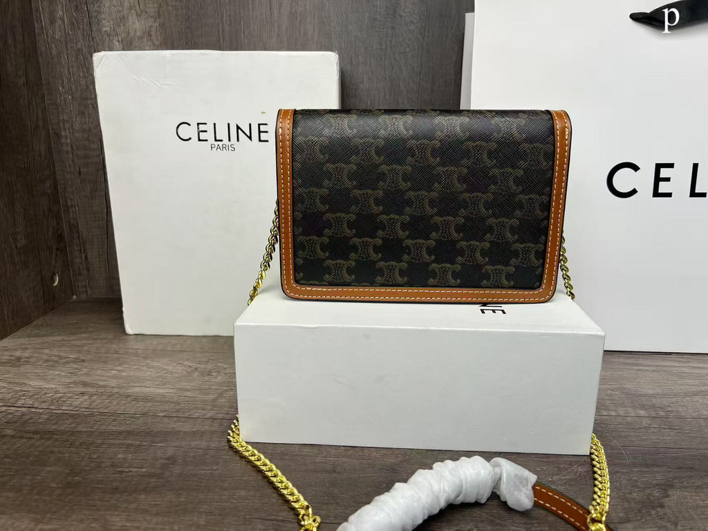 CELINE Triomphe Envelope Wallet on Chain