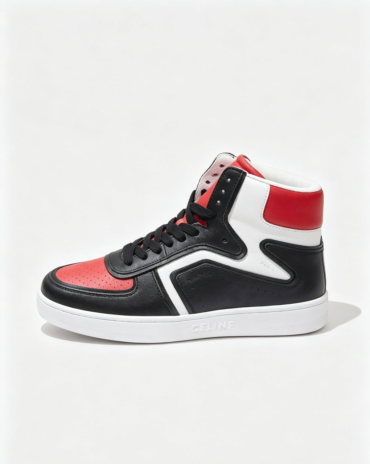 CELINE Unisex Platform Sneakers — All-Season | Black & Red