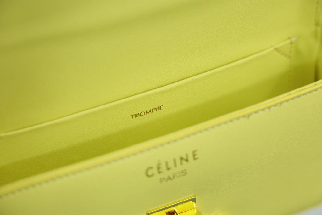 CELINE Triomphe Shoulder Bag — Leather | Yellow