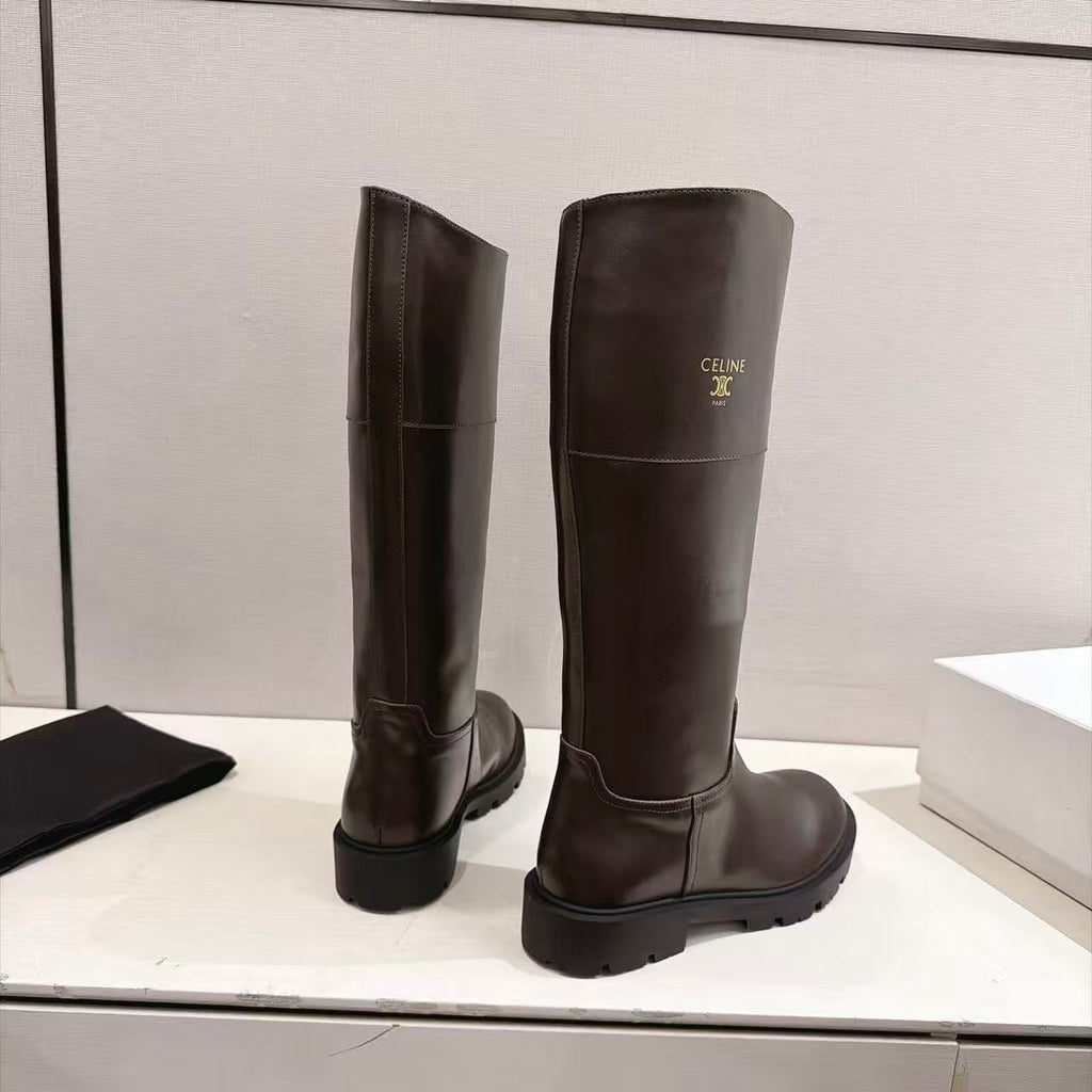 CELINE BUMARGARET High Boots — Dark Brown