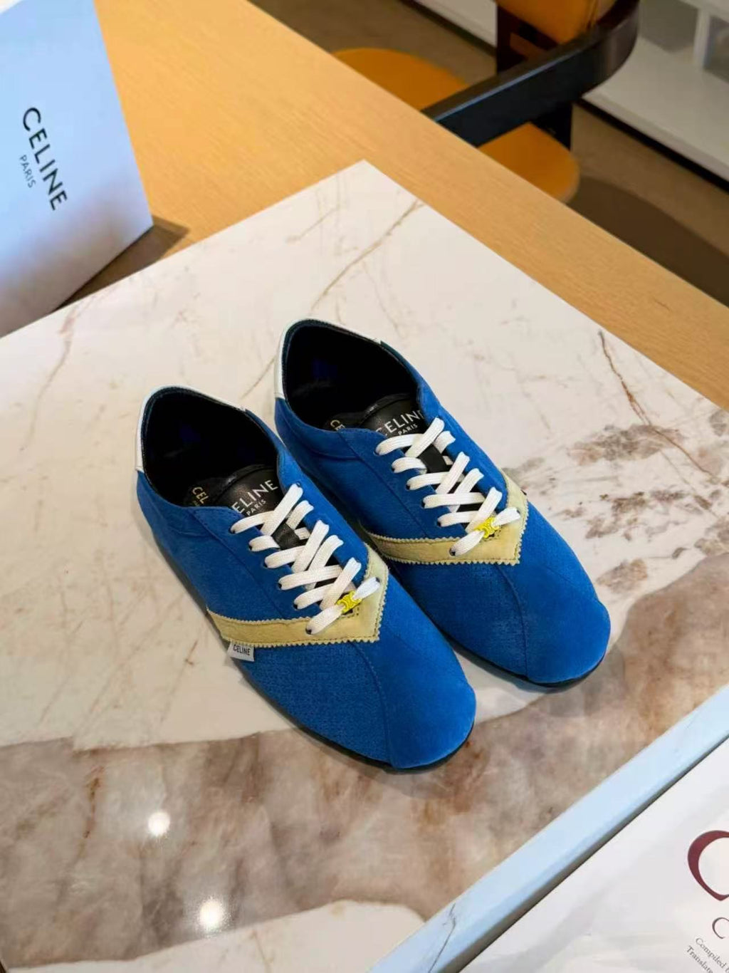CELINE THE FLAT Men's Hollow Lace-Up Low-Top Casual Shoes | Blue | EU 39-46