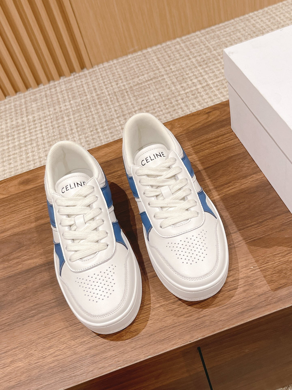 Celine White & Blue Unisex Platform Sneakers – Sizes 35–44