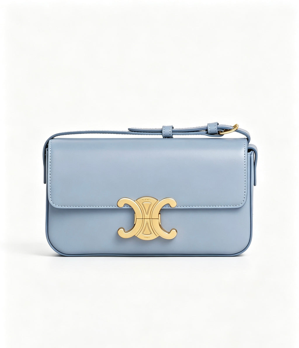 Celine Arctic Blue Claude Leather Crossbody Bag