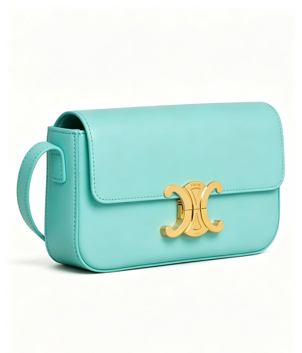 Celine Mint Green Claude Leather Crossbody Bag