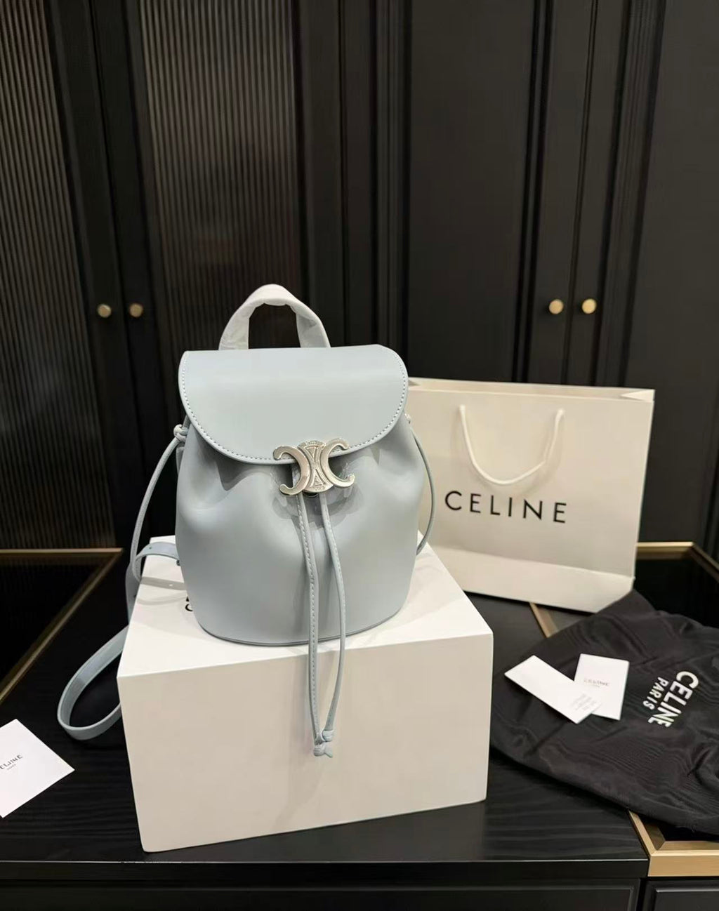 CELINE Bonnie Backpack in Sky Blue