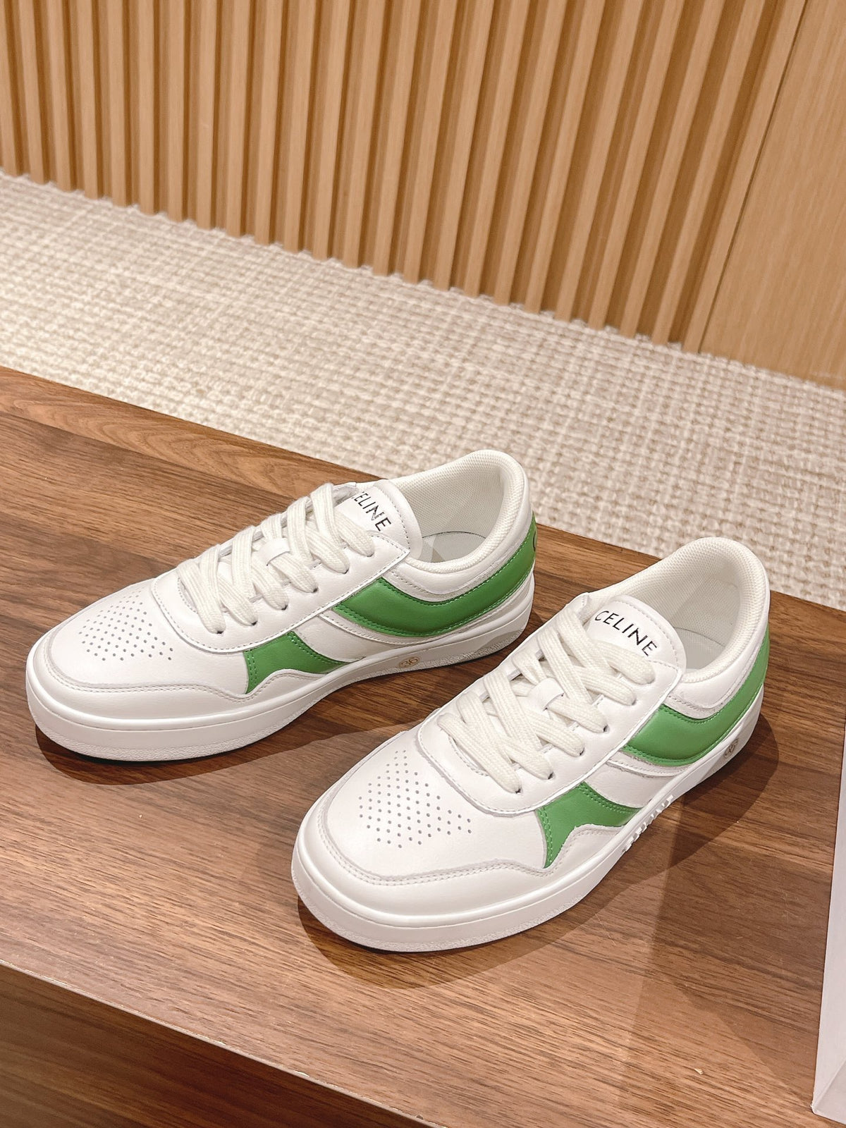 Celine White & Green Unisex Platform Sneakers – Sizes 35–44