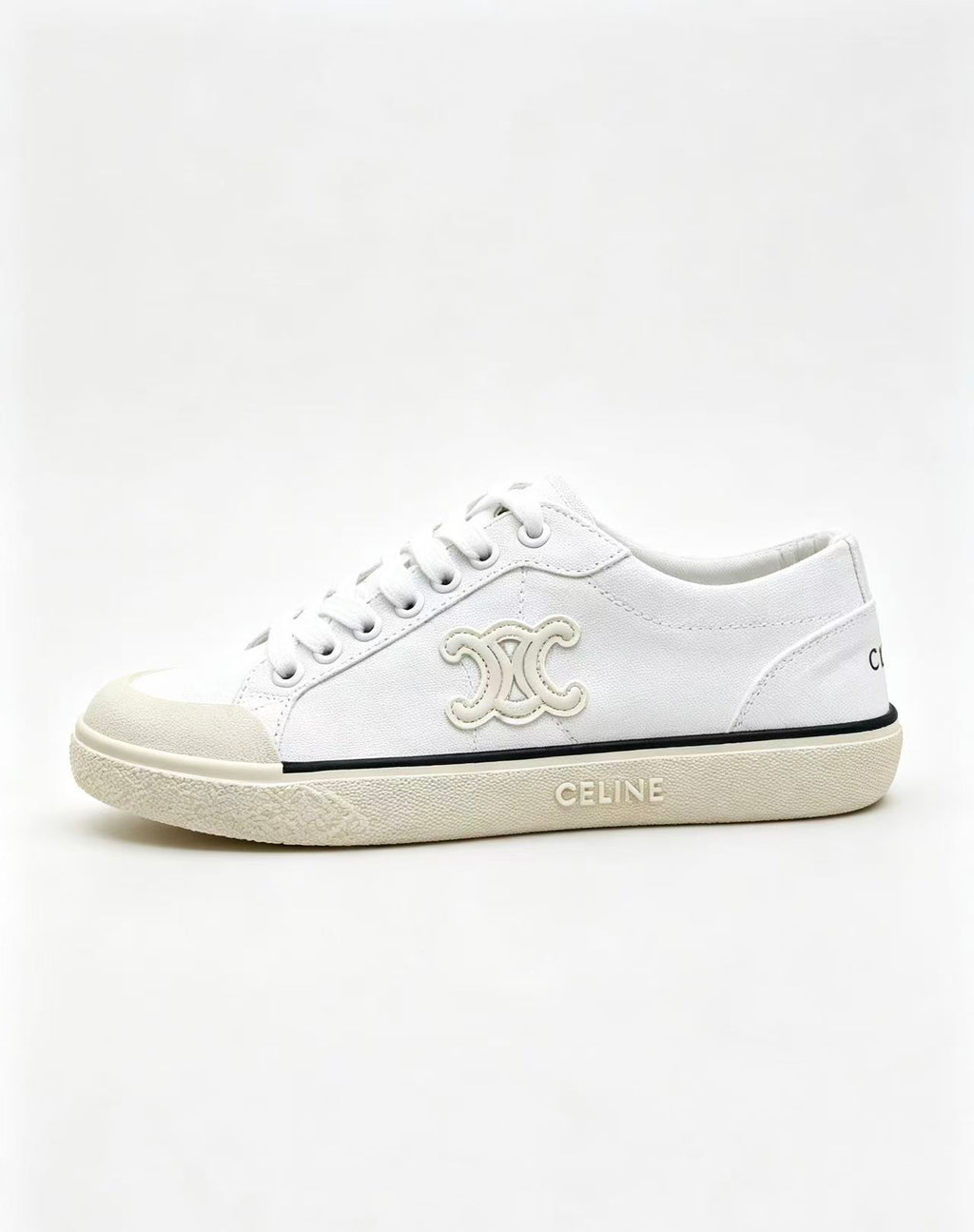 CELINE New Alan Triomphe Canvas Sneakers — White