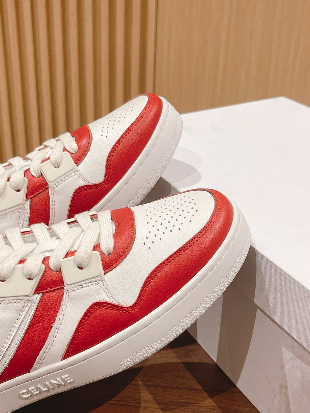 Celine White & Red Unisex Platform Sneakers – Sizes 35–44