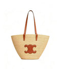 CELINE Hand-Woven Raffia Bag in Beige