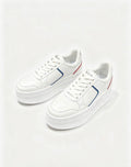 CELINE CT-10 Sneakers — White with Red & Blue Stripe