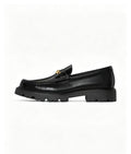 CELINE Chain Tassel Leather Loafers | 3.5cm Heel | Black & Burgundy