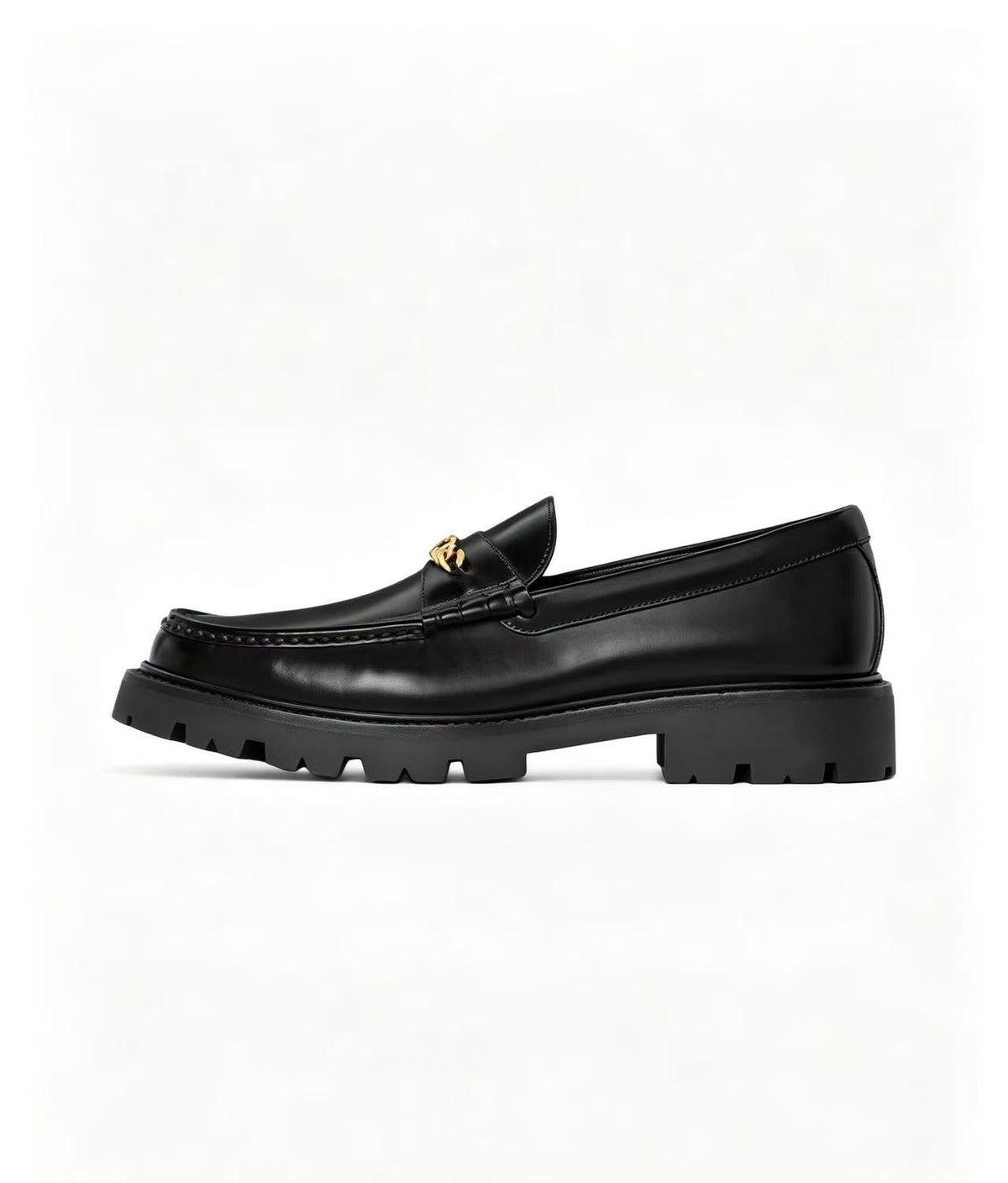 CELINE Chain Tassel Leather Loafers | 3.5cm Heel | Black & Burgundy