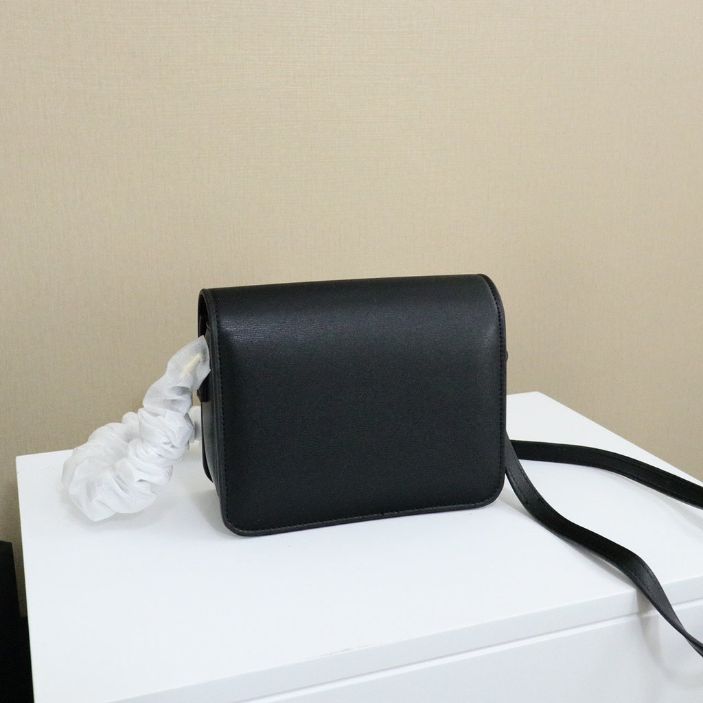 CELINE Teen Triomphe Messenger Bag — Canvas & Calfskin | Black