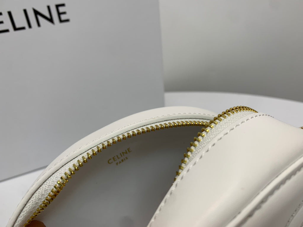 CELINE Pig Nose Mooncake Bag in White