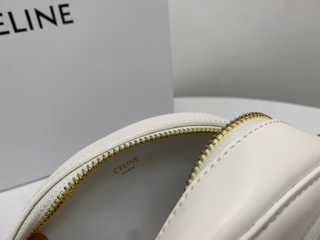 CELINE Pig Nose Mooncake Bag in White