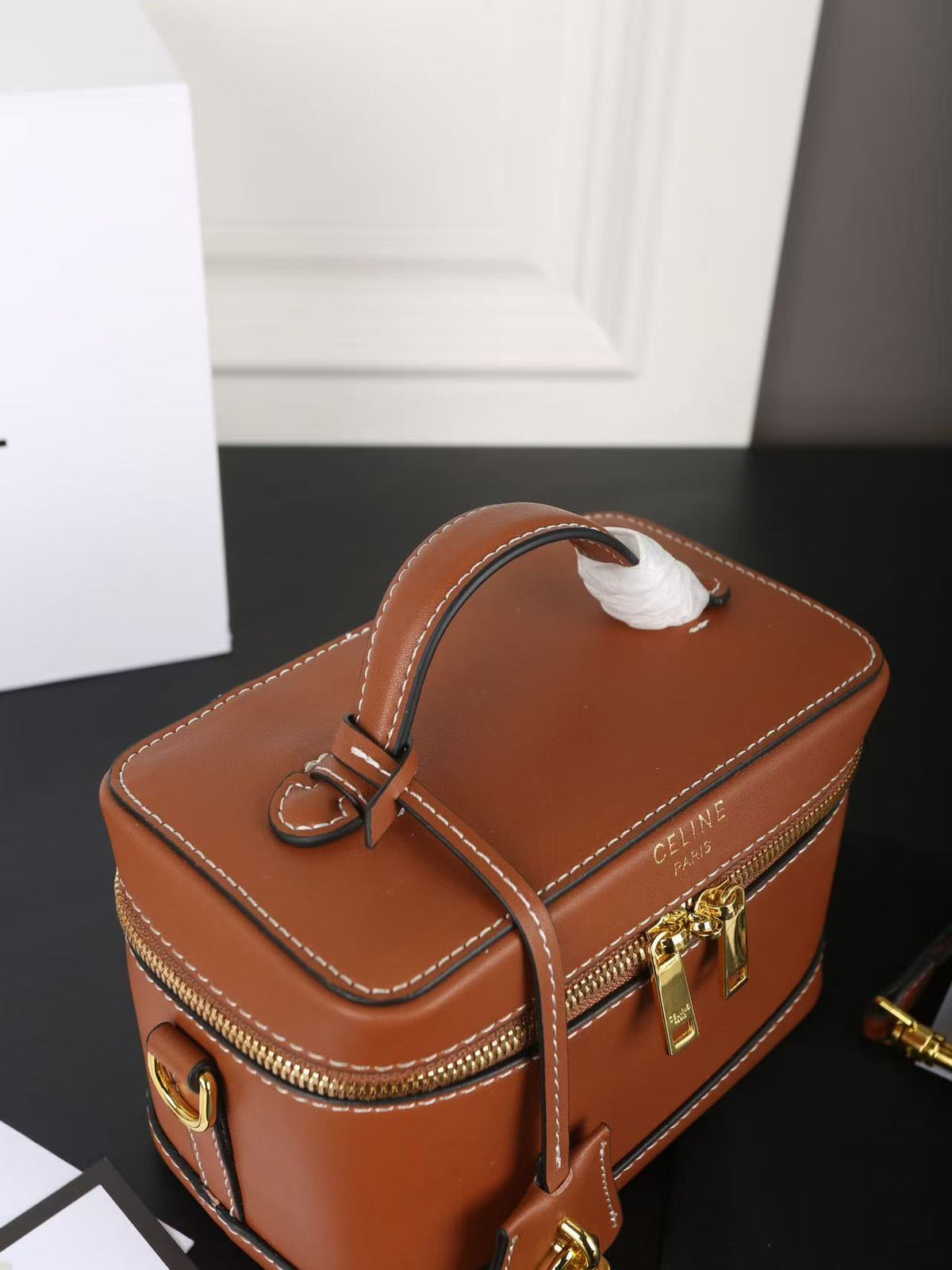 CELINE Triomphe Box Bag in Brown | Shoulder & Crossbody