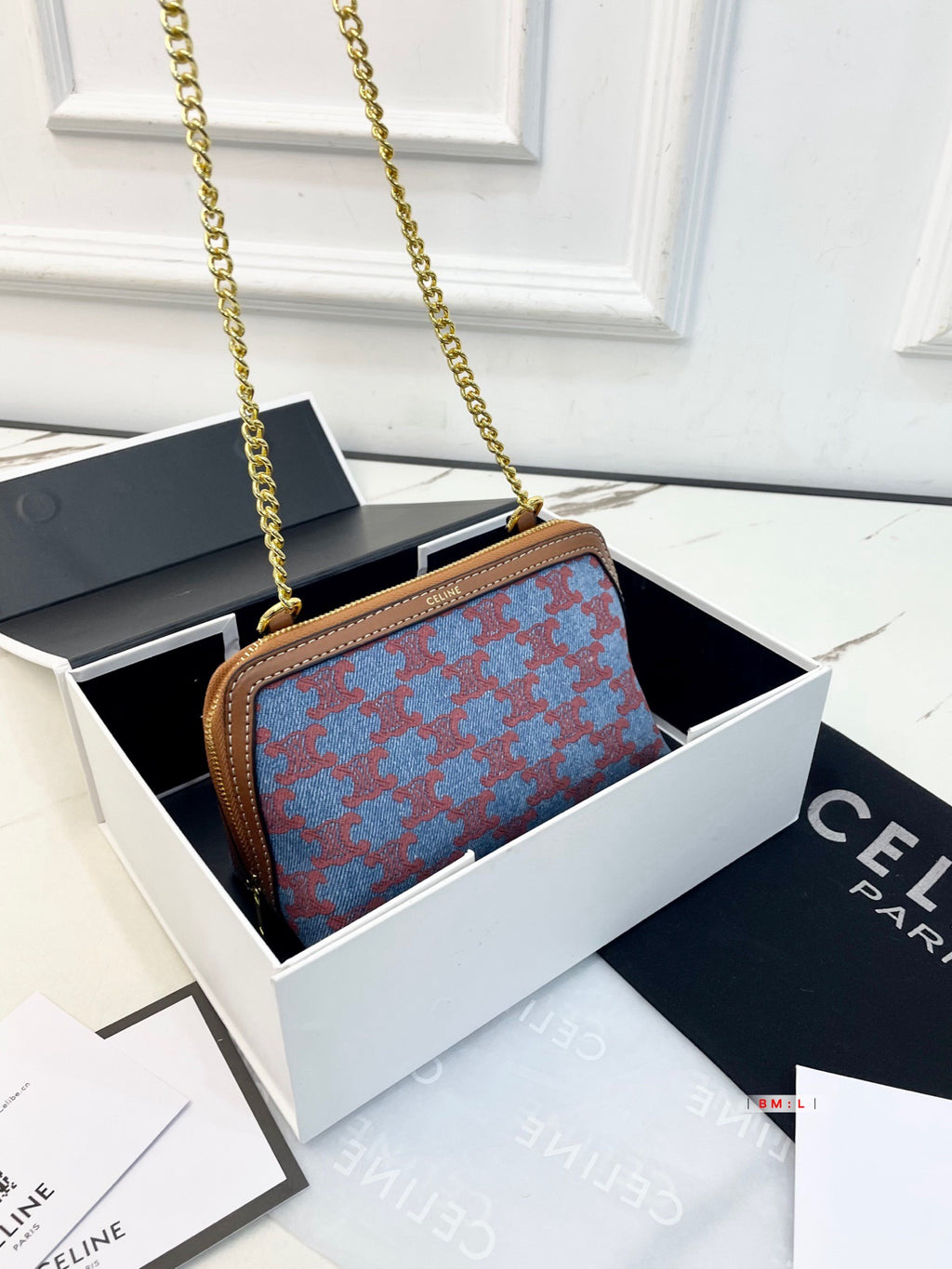 CELINE Triomphe Bag in Reddish Brown