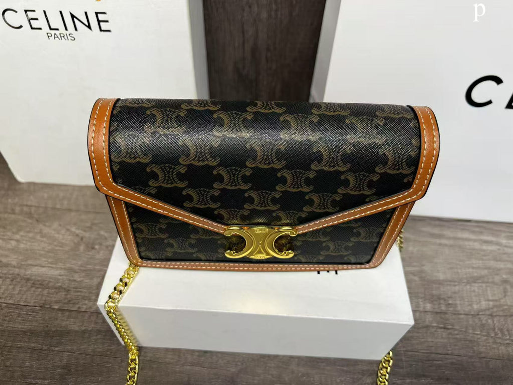 CELINE Triomphe Envelope Wallet on Chain