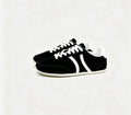 CELINE Jogger Triomphe Low-Top Sneakers in Black Cowhide & Suede