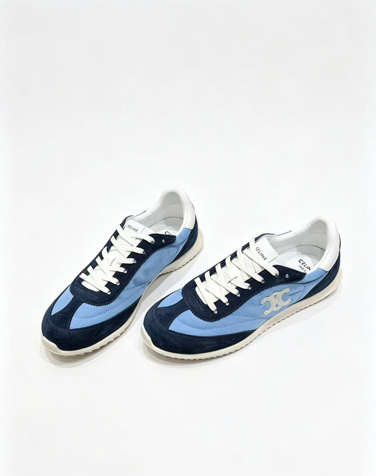 CELINE New Logo Laced Casual Sneakers — Navy & Blue