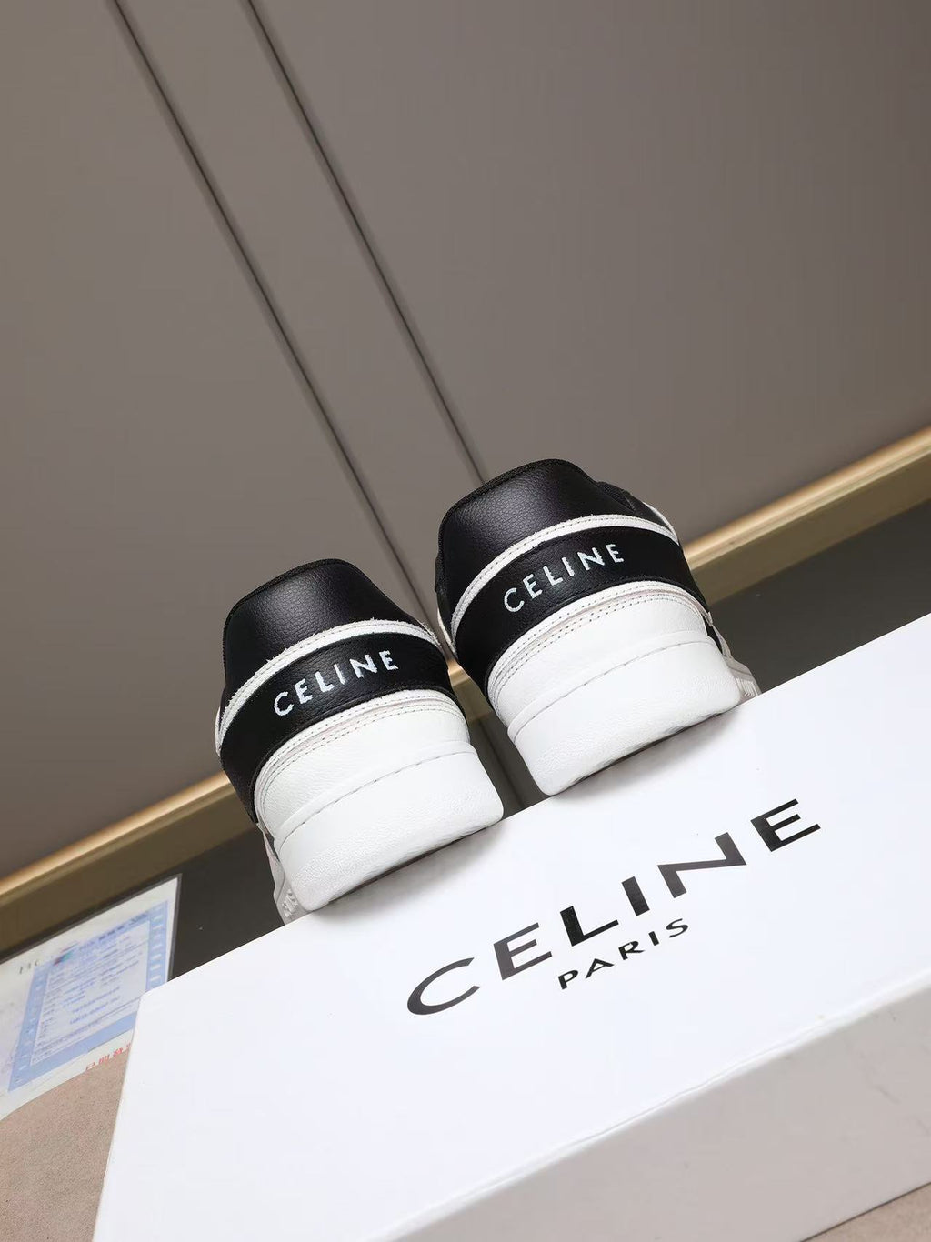Celine Low-Top White Sneakers with Celine Logo Detail