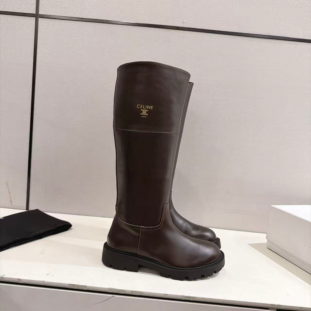 CELINE BUMARGARET High Boots — Dark Brown