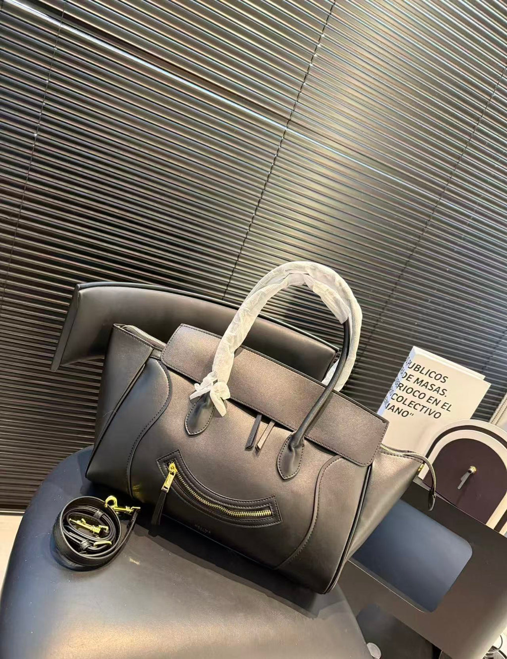 CELINE Smiling Face Bag in Black