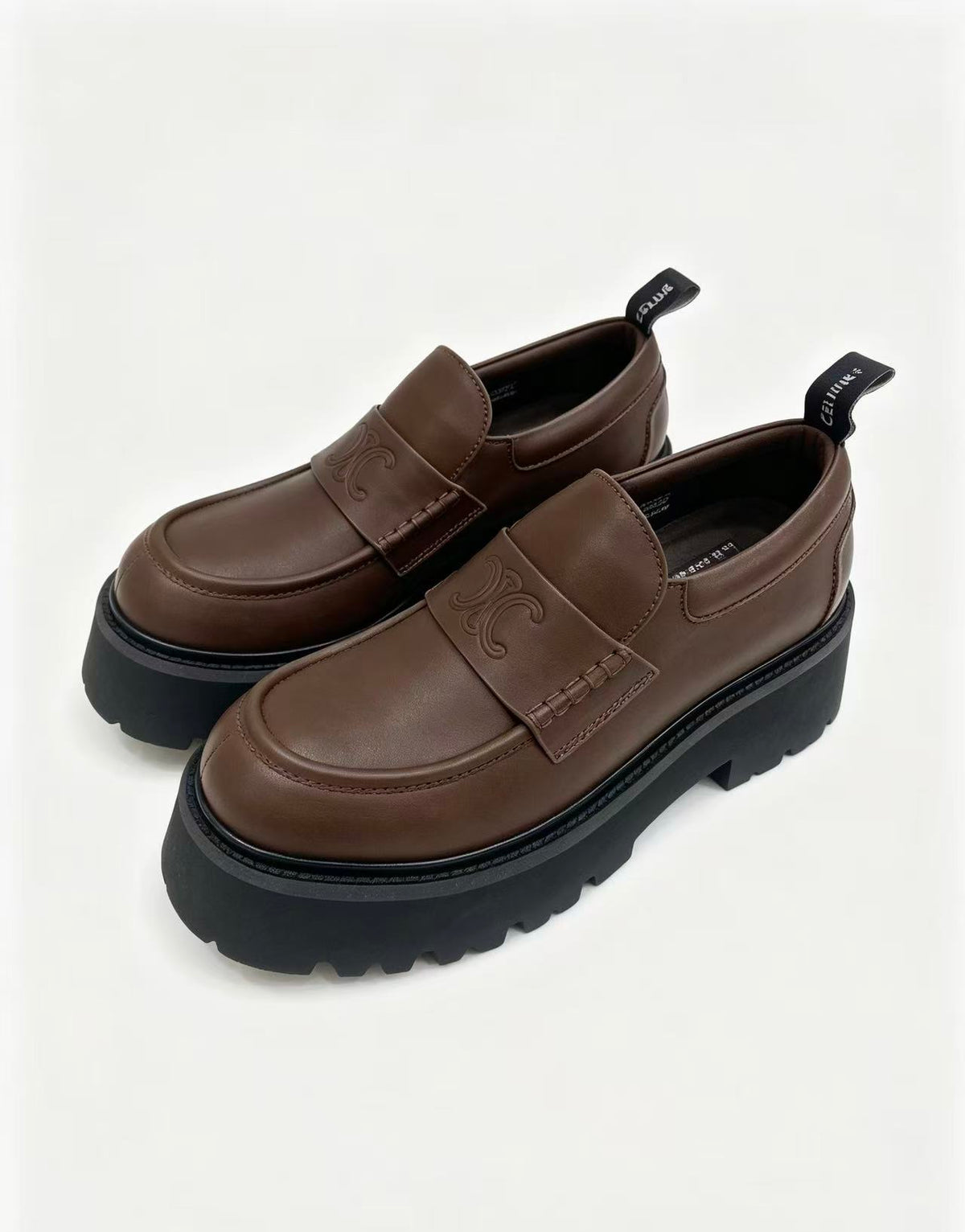 CELINE SS26 Thick-Sole Loafers — Brown