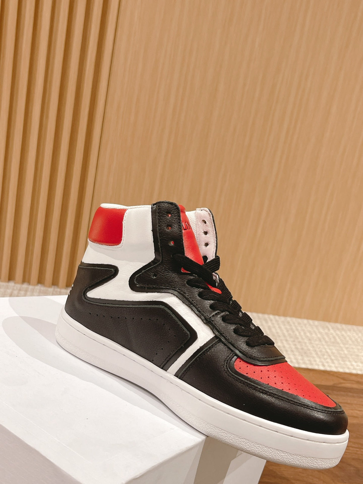 CELINE Unisex Platform Sneakers — All-Season | Black & Red