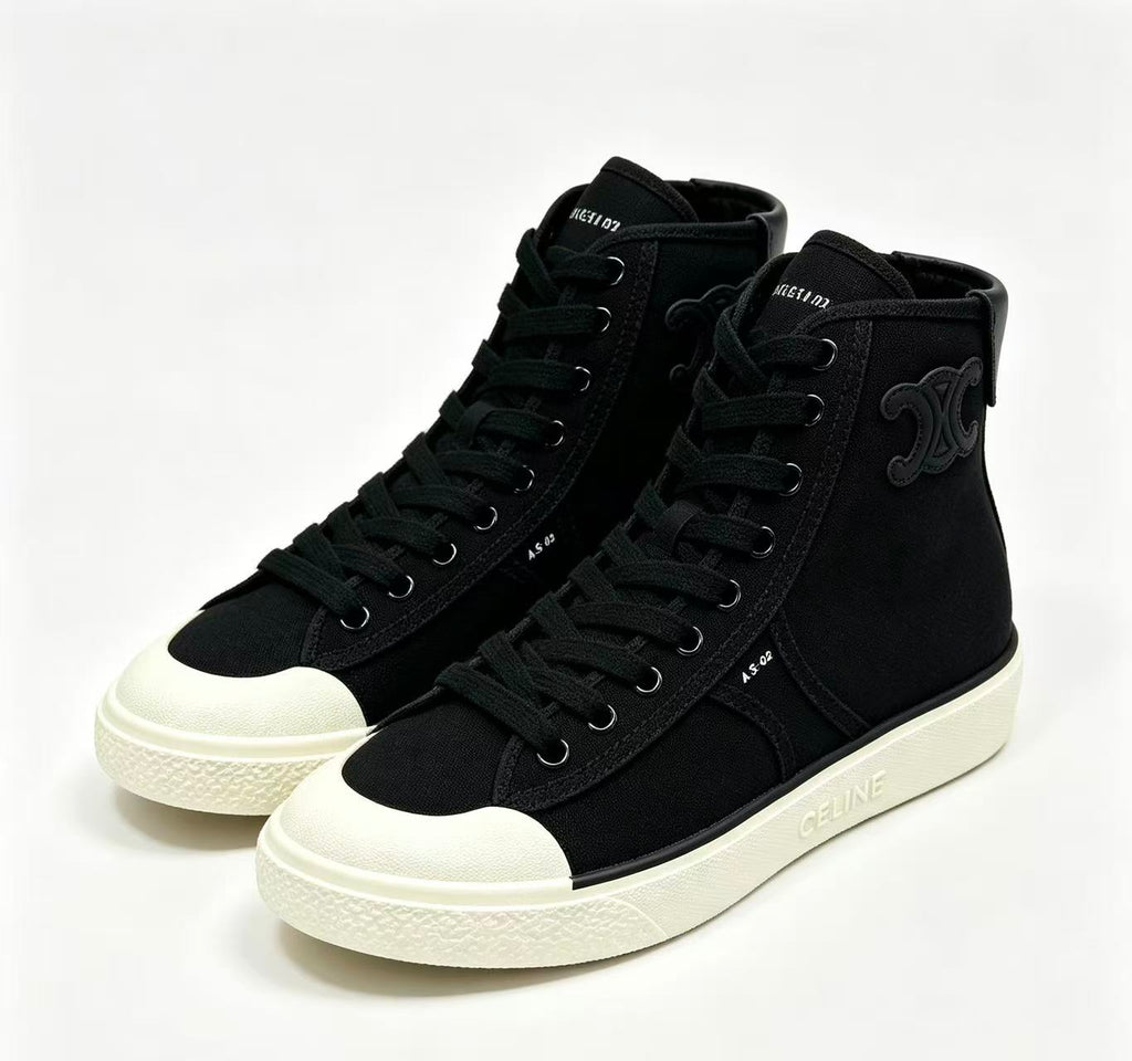 Celine AS-02 ALAN Denim Mid/Low-Top Lace-Up Sneakers