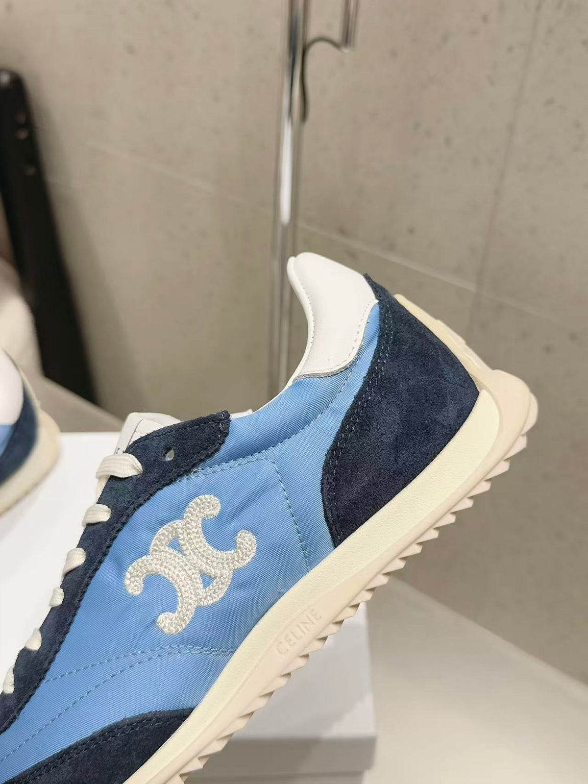 CELINE New Logo Laced Casual Sneakers — Navy & Blue