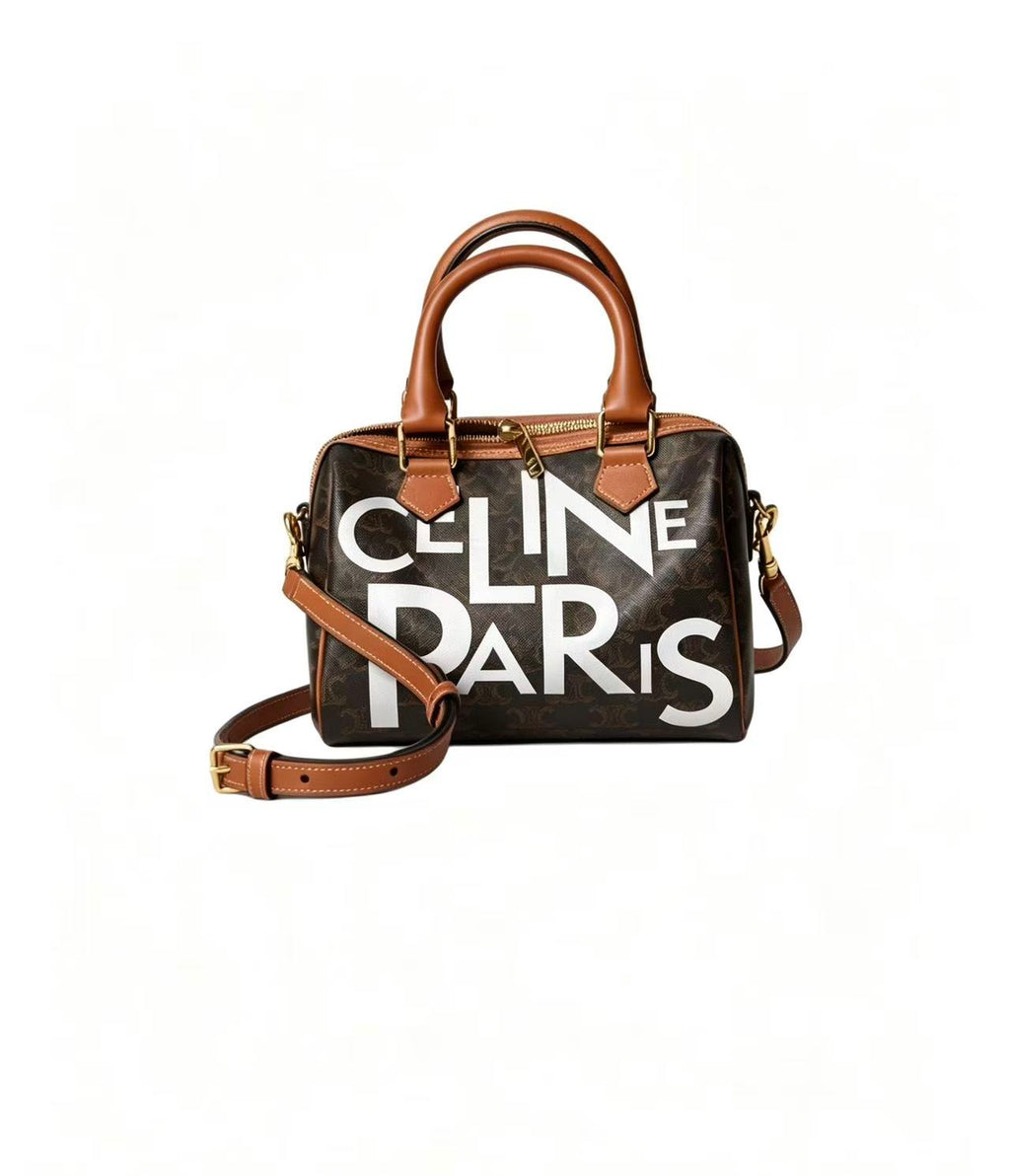 CELINE Pillow Graffiti Boston Bag Limited Edition in Brown
