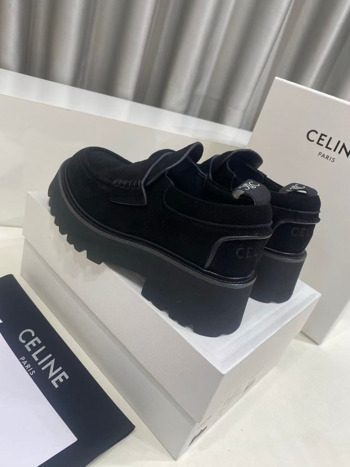 CELINE SS26 Thick-Sole Loafers in Calfskin — Black