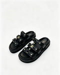 CELINE Metal Buckle Sandals — Women's Black | EU 35-40