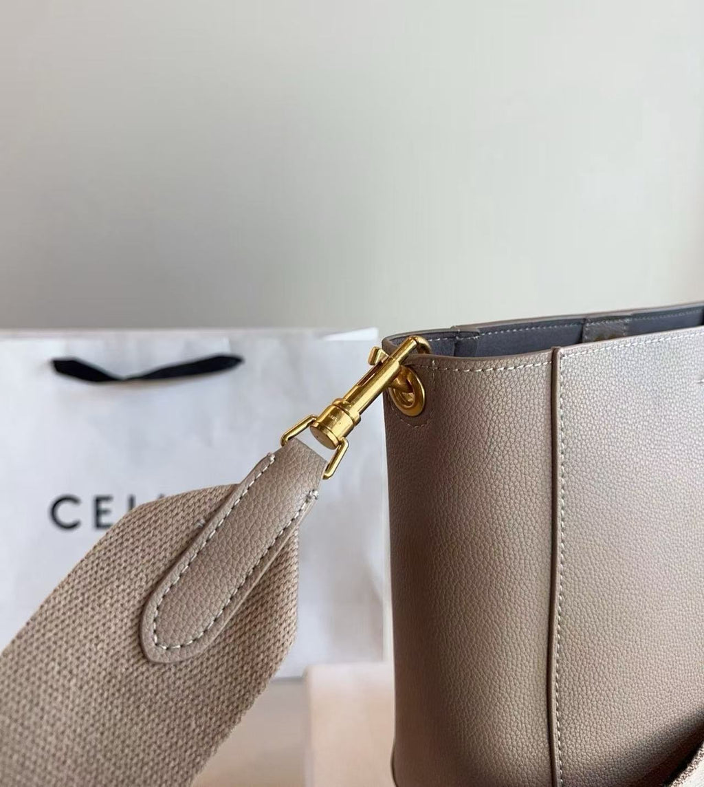 CELINE Beige Tote Bucket Bag