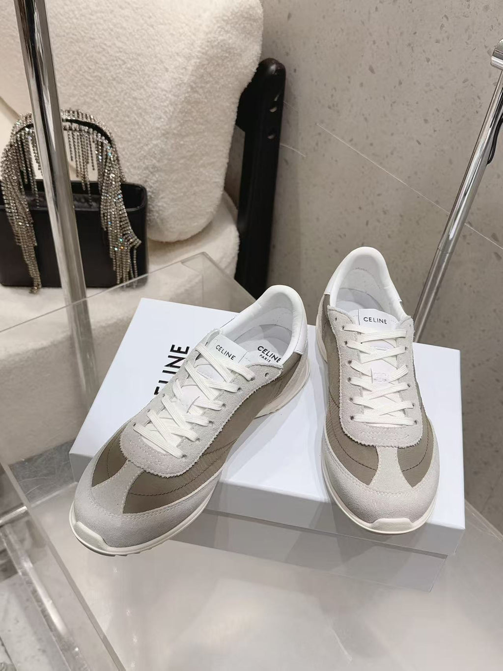 CELINE New Logo Laced Casual Sneakers