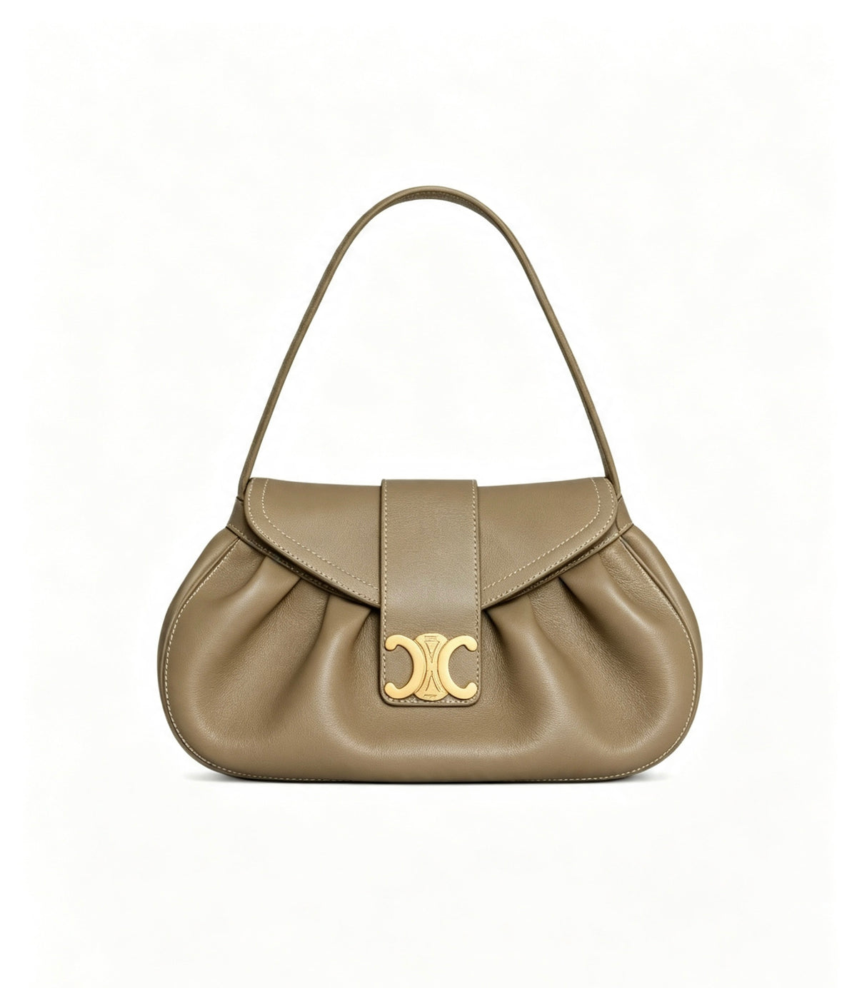 CELINE New Triomphe Polly Shoulder Bag in Beige