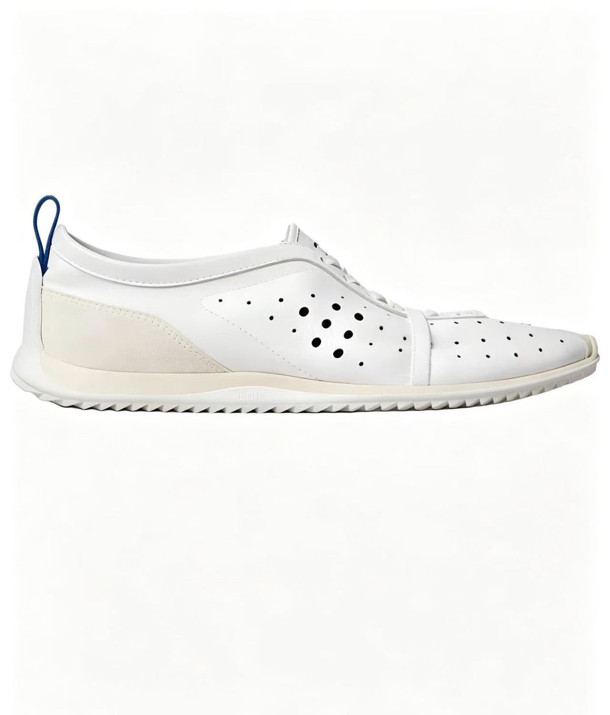CELINE Women's Suede Perforated Lace-Up Low-Top Casual Shoes | Fluorescent White | EU 35-41