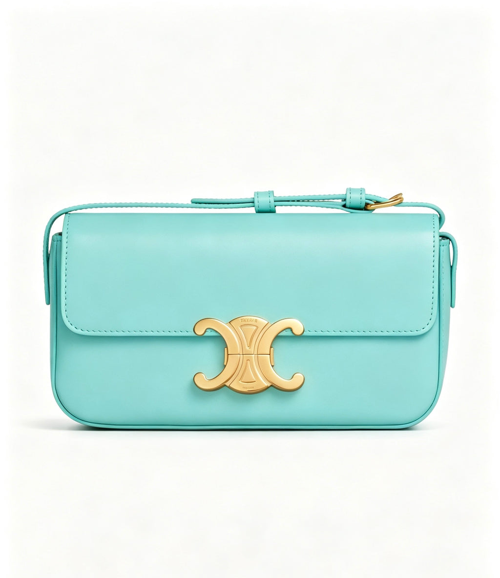 Celine Mint Green Claude Leather Crossbody Bag
