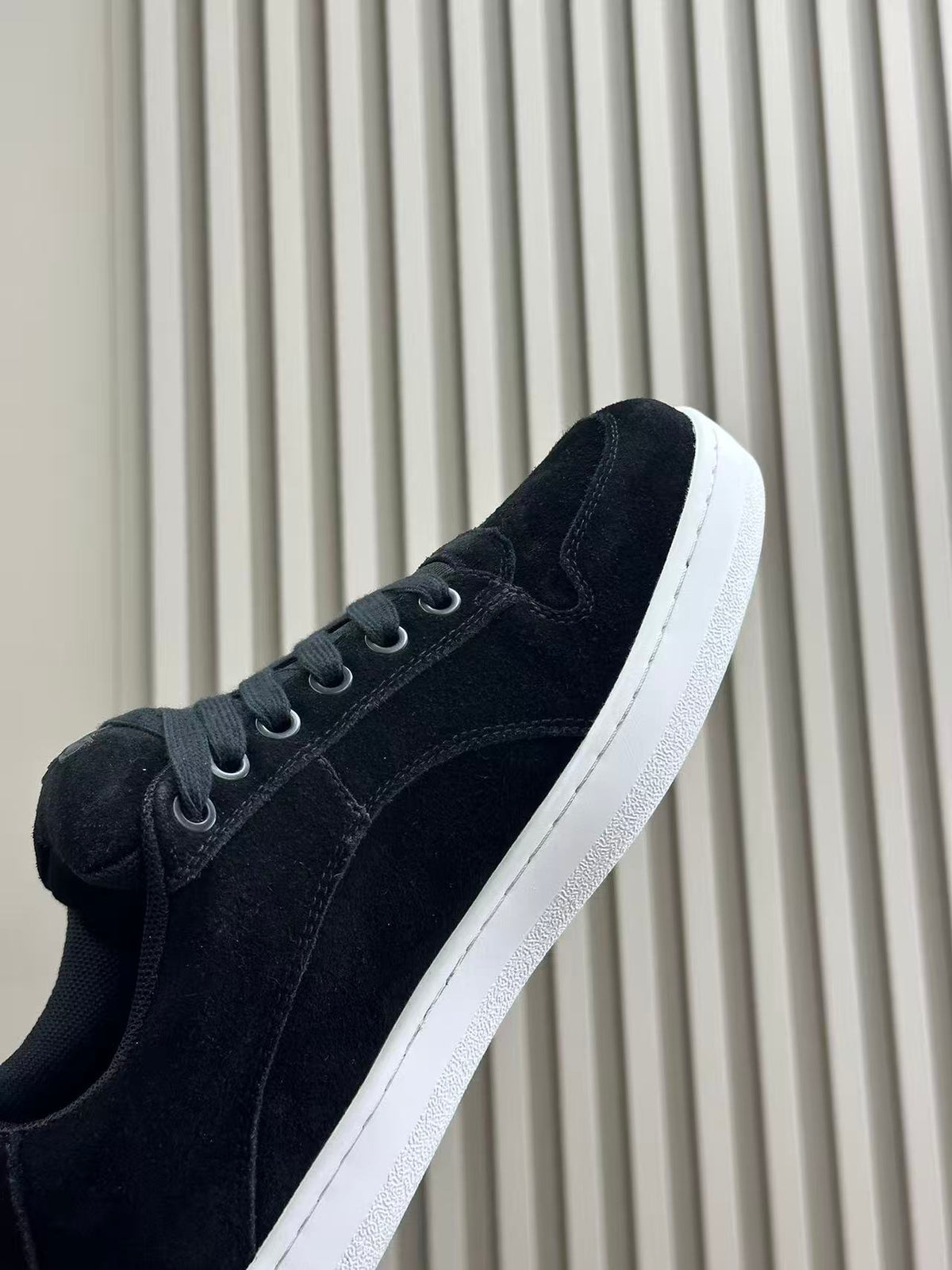 Celine Triomphe Vintage-Style Low-Top Sneakers — Black