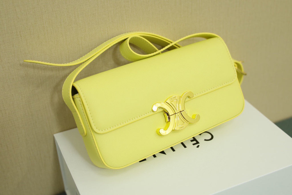 CELINE Triomphe Shoulder Bag — Leather | Yellow