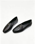 CELINE Triomphe Round-Toe Flat Loafers — Black