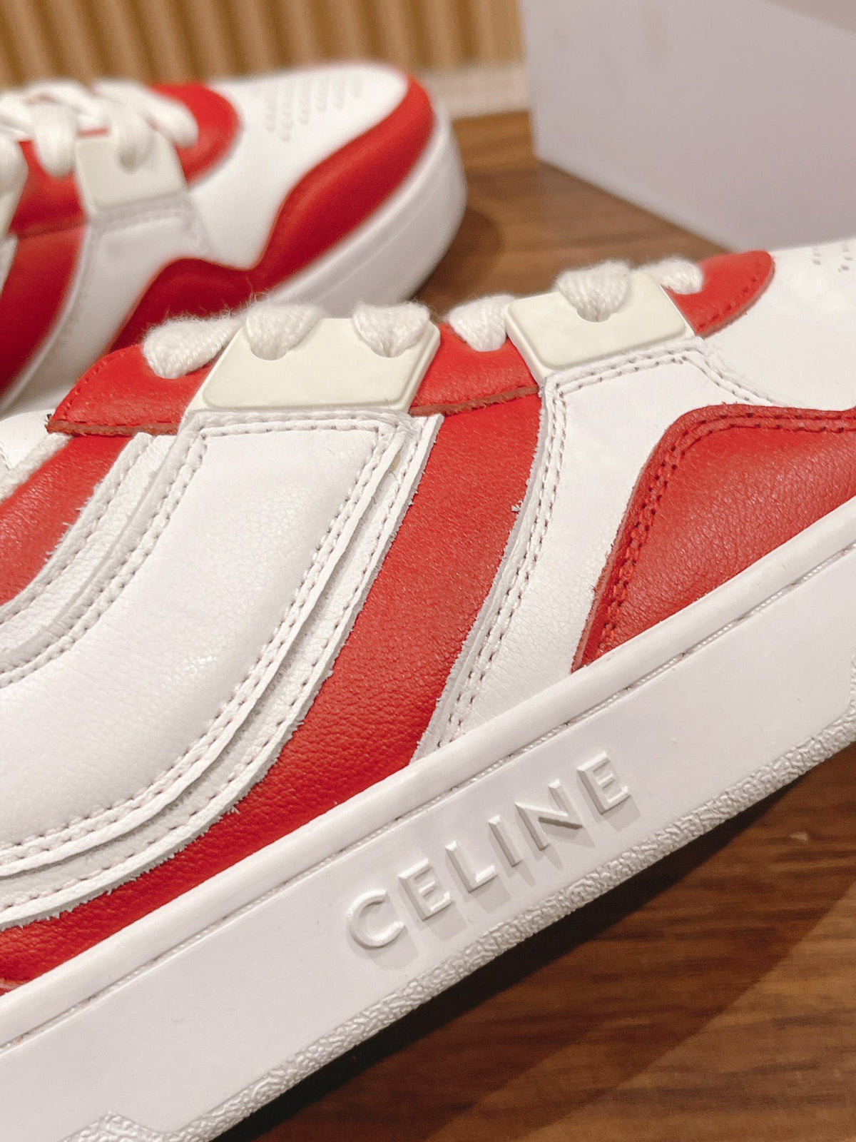 Celine White & Red Unisex Platform Sneakers – Sizes 35–44