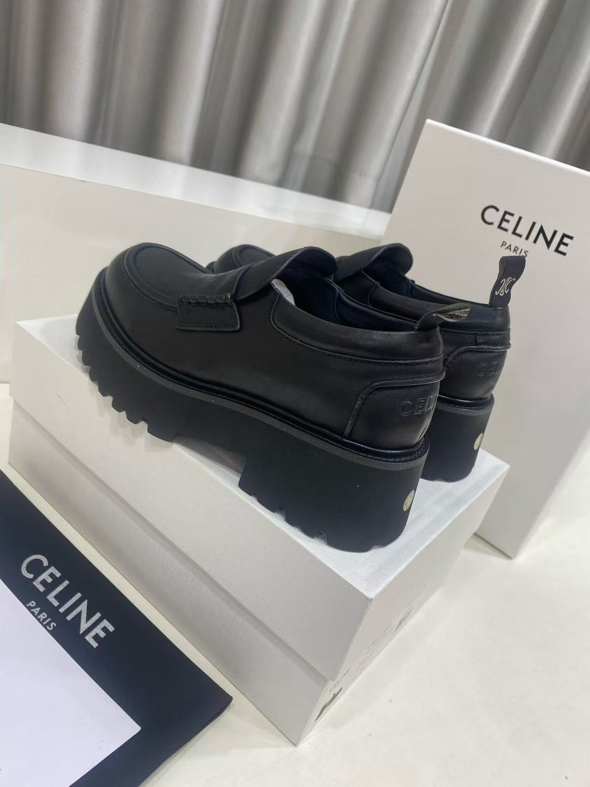 CELINE SS26 Thick-Sole Loafers — Black