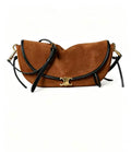 CELINE Halfmoon Shoulder-Slung Clutch in Bronze