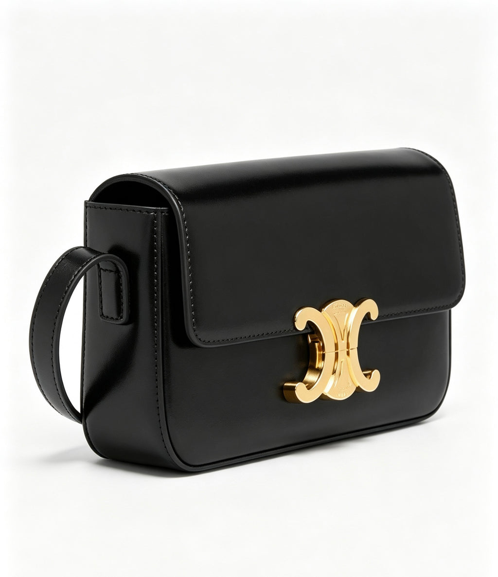 Celine Black Claude Leather Crossbody Bag