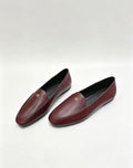 CELINE Triomphe Round-Toe Flat Loafers — Burgundy